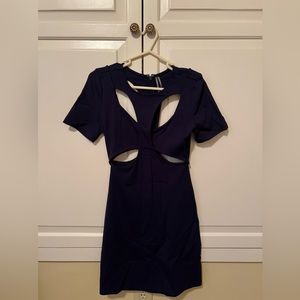 Anthropologie Navy Cut-Out Dress